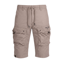 Soviet Mens Caution Cargo Shorts In Taupe