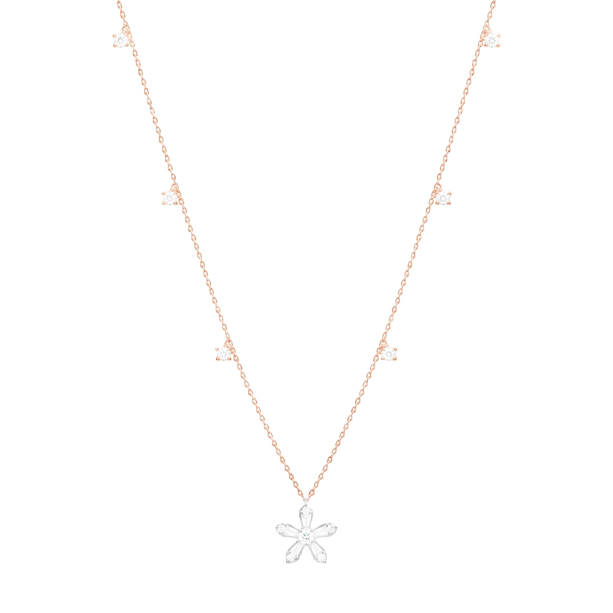 Daisy Diamond Flower Necklace