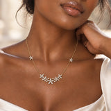 Daisy Diamond Flower Cluster Necklace