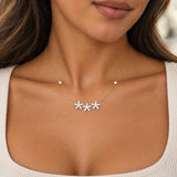 Daisy Diamond Triple Flower Necklace