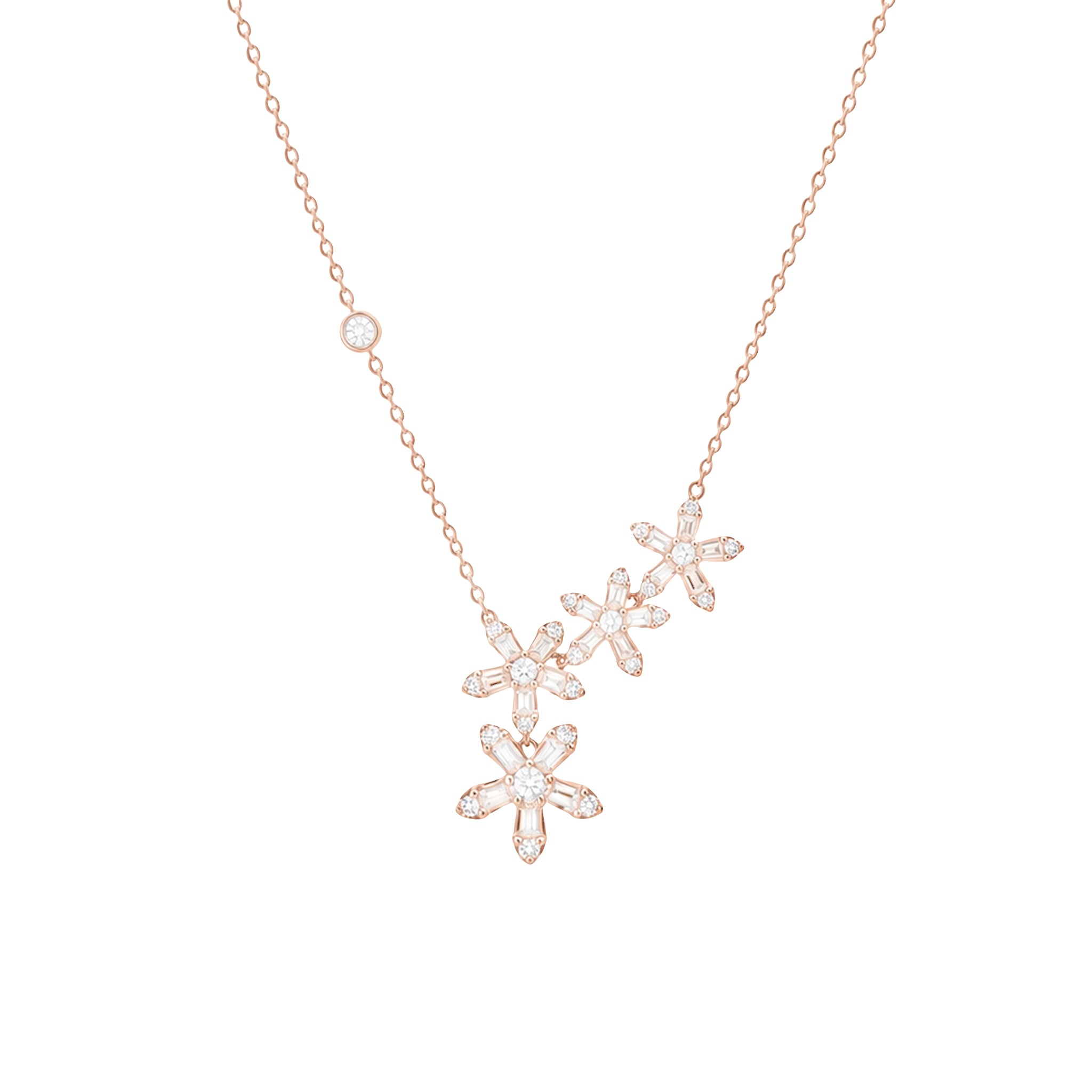 Daisy Diamond Quad Flower Necklace
