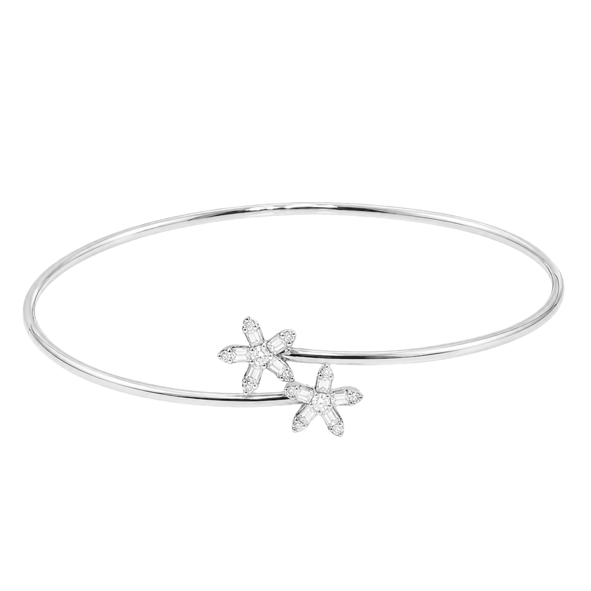 Daisy Diamond Double Flower Bangle
