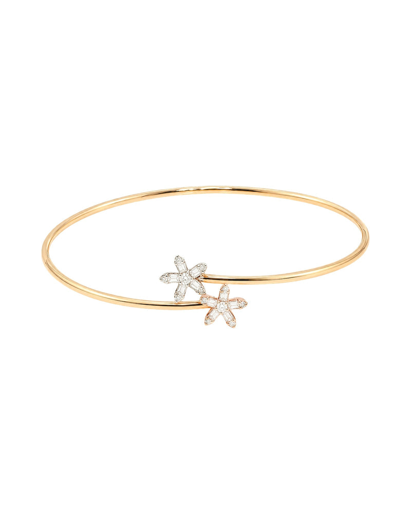 Daisy Diamond Double Flower Bangle