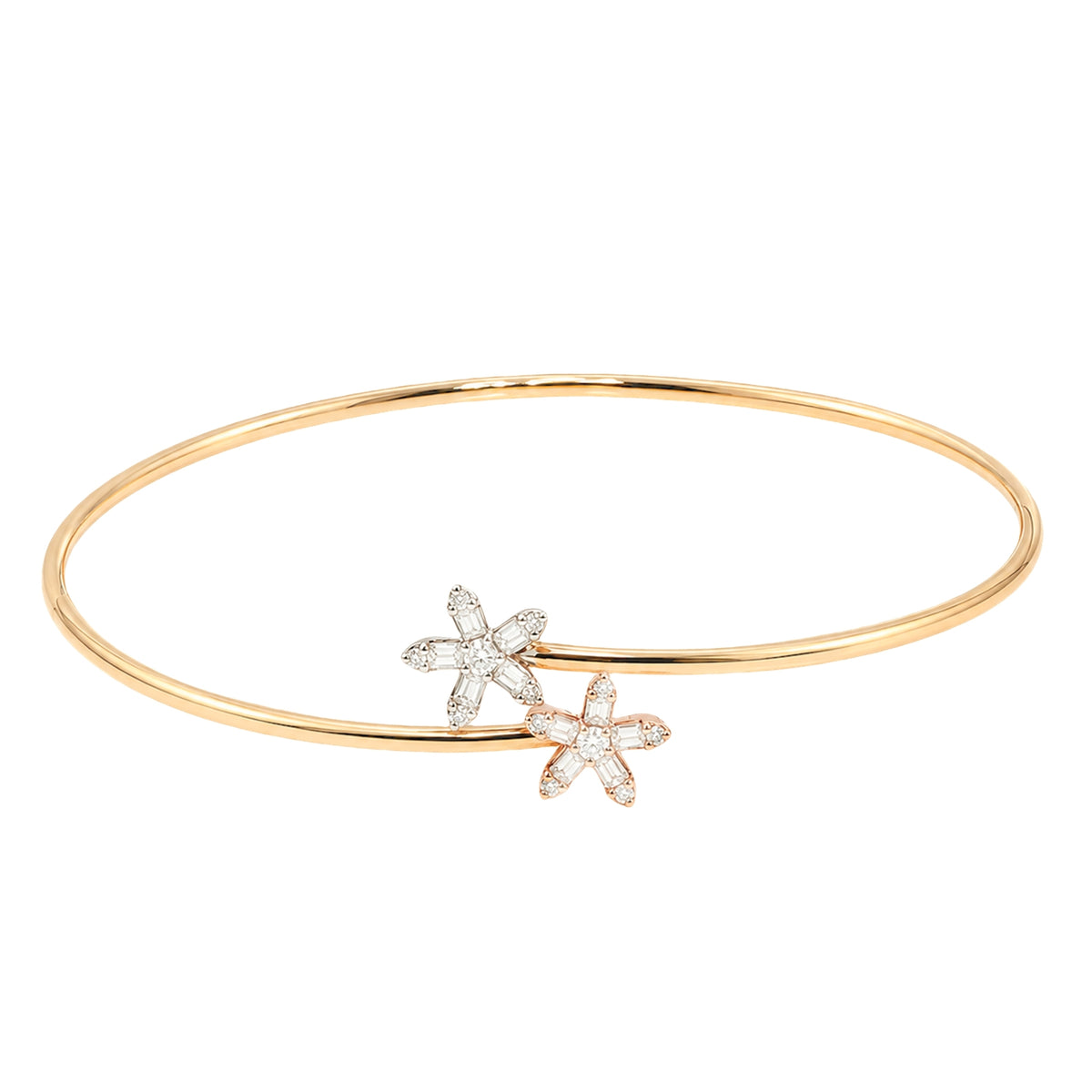 Daisy Diamond Double Flower Bangle