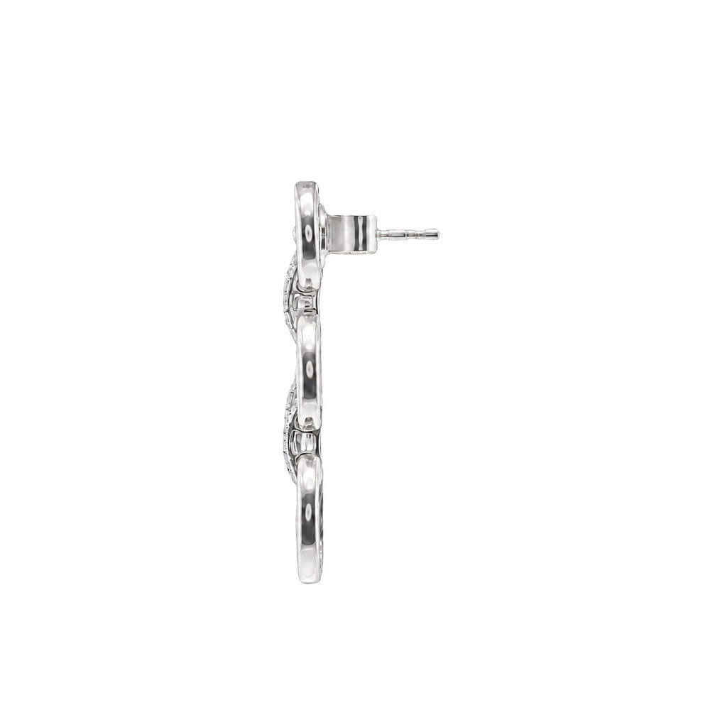 Bond Of Love Diamond Triple Link Earrings