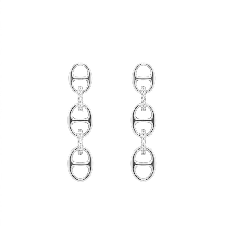 Bond Of Love Diamond Triple Link Earrings