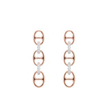 Bond Of Love Diamond Triple Link Earrings