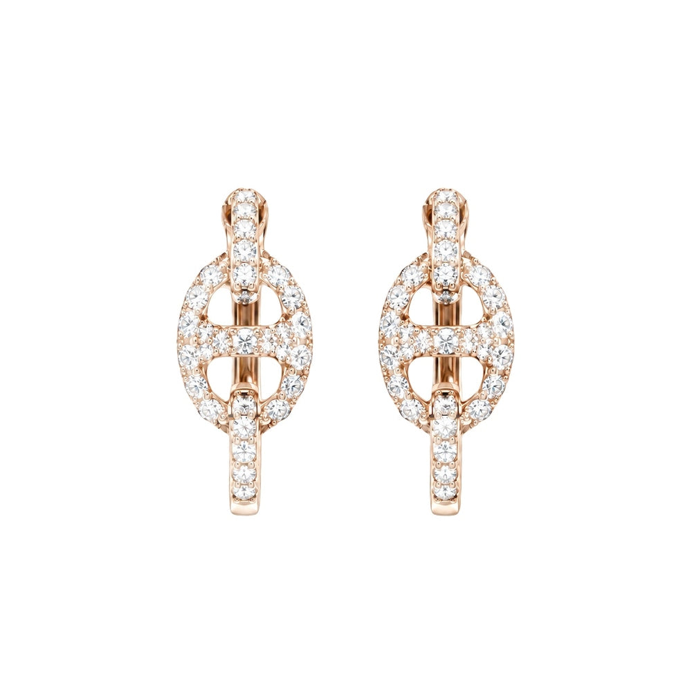 Bond Of Love Full Diamond Link Hoop Earrings