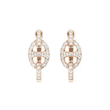 Bond Of Love Full Diamond Link Hoop Earrings