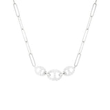 Bond Of Love Full Diamond Triple Link Paperclip Necklace
