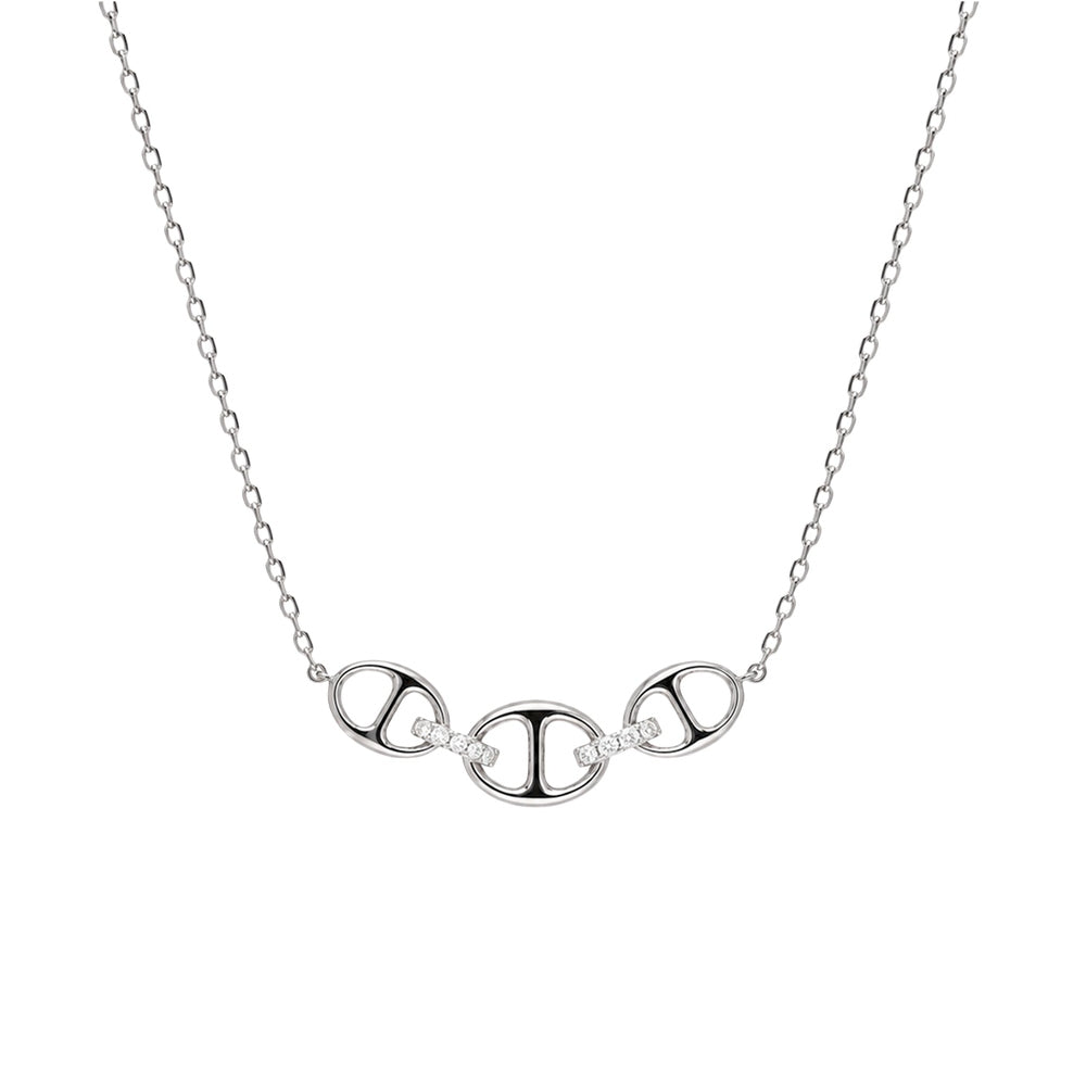 Bond Of Love Diamond Triple Link Necklace