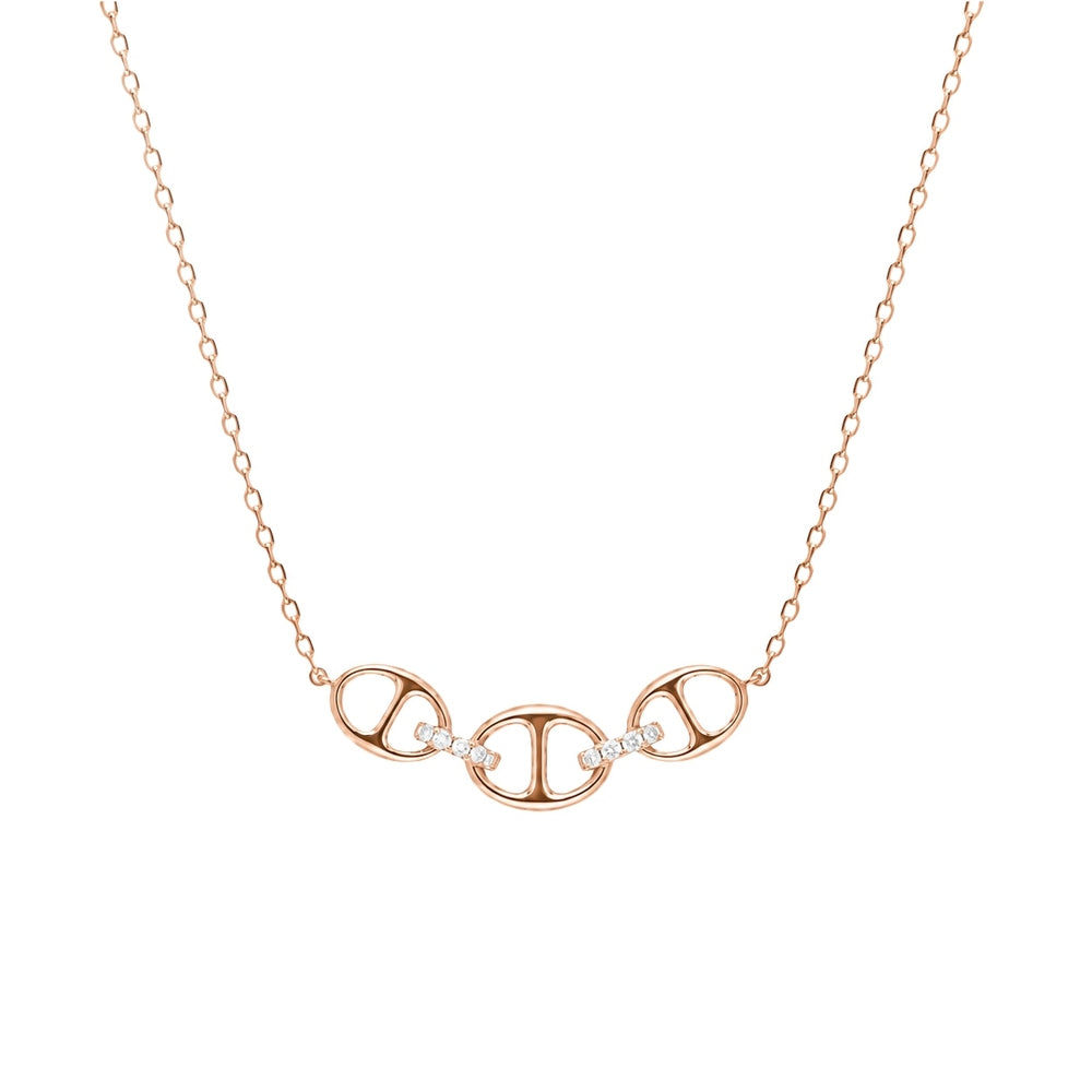 Bond Of Love Diamond Triple Link Necklace