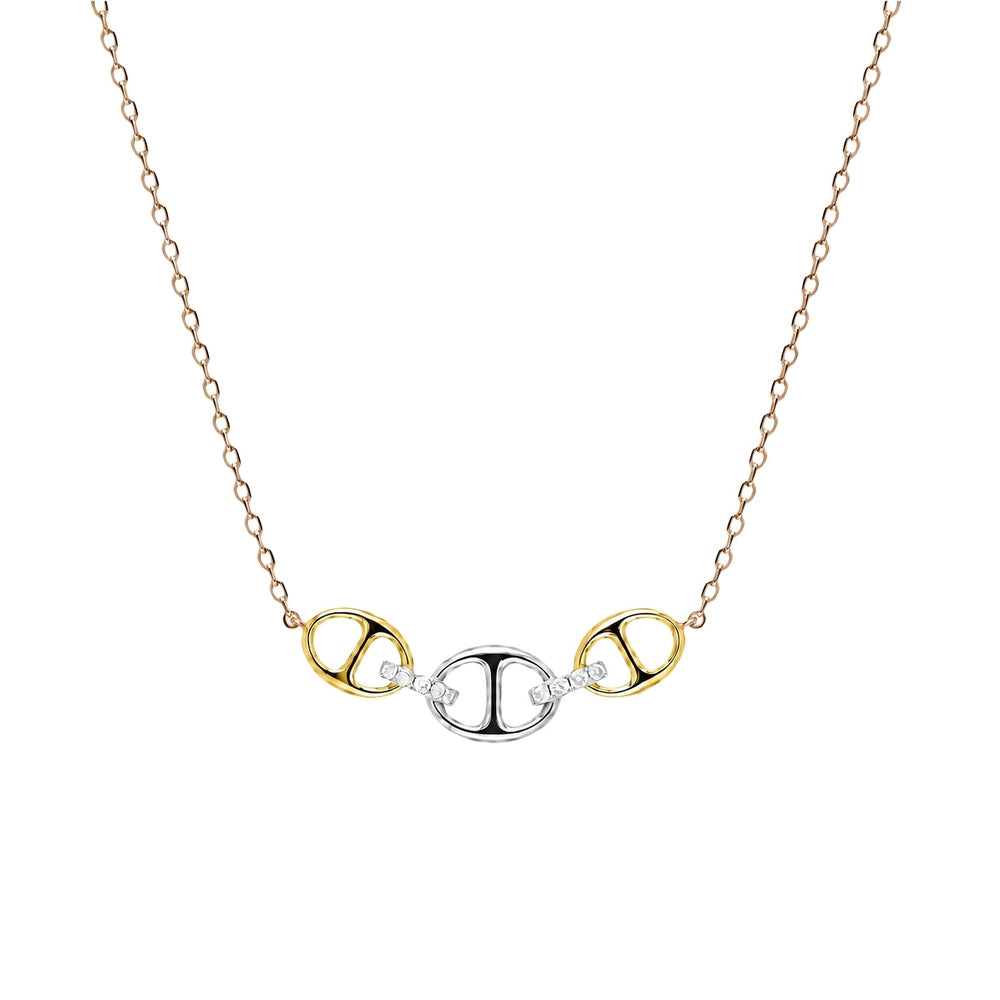 Bond Of Love Diamond Triple Link Necklace