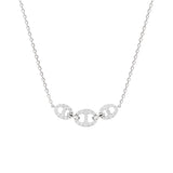 Bond Of Love Full Diamond Triple Link Necklace