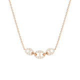 Bond Of Love Full Diamond Triple Link Necklace