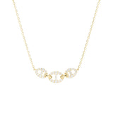 Bond Of Love Full Diamond Triple Link Necklace