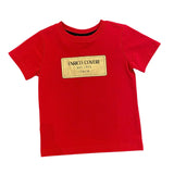 Enrico Coveri Boys Gold Logo T-Shirt In Red