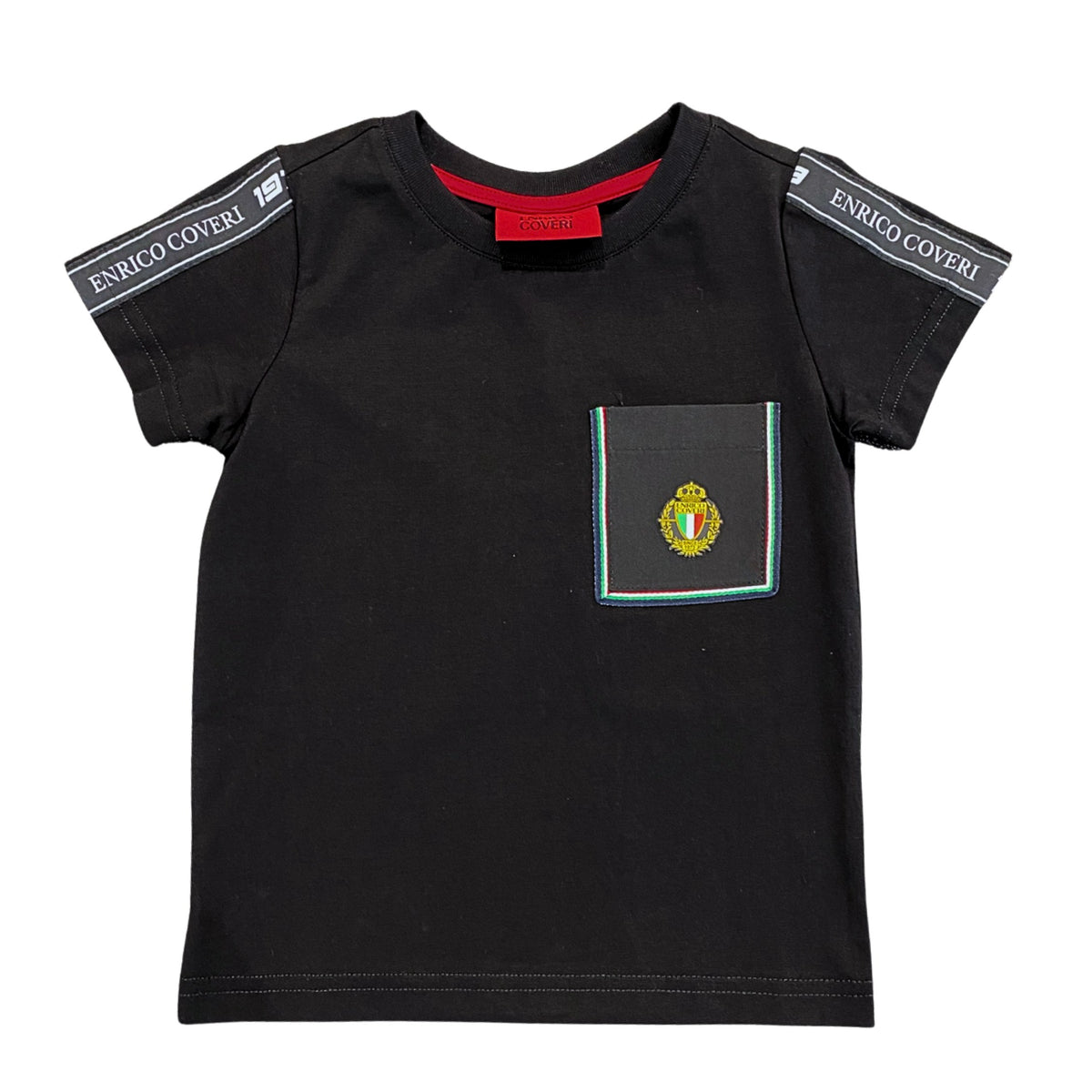 Enrico Coveri Boys Pocket Logo T-Shirt In Black