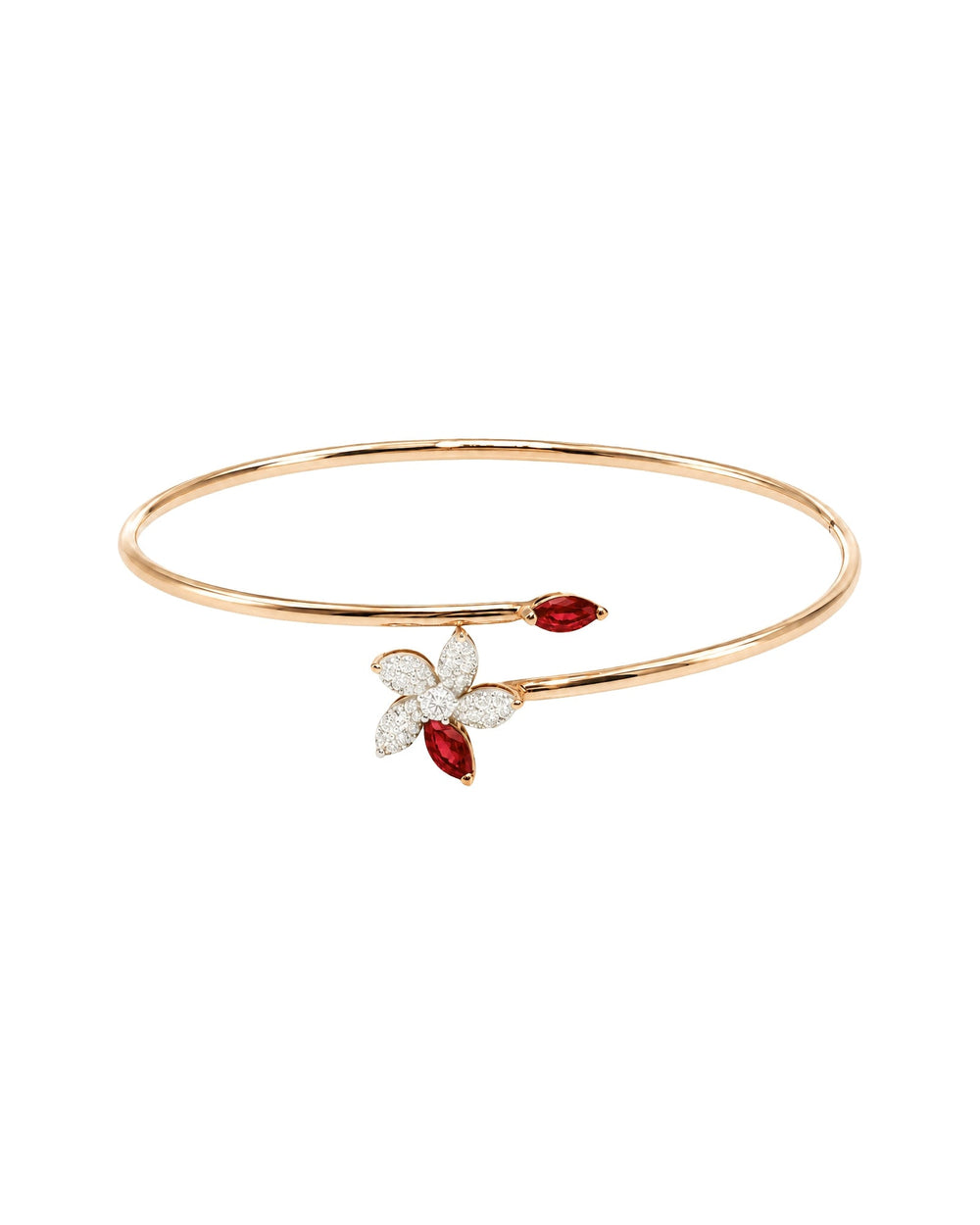 Posy Ruby & Diamond Flower Bangle