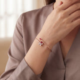 Posy Ruby & Diamond Flower Bangle