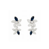 Posy Sapphire & Diamond Double Flower Earrings