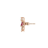Posy Ruby & Diamond Flower Circle Earrings