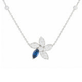 Posy Sapphire & Diamond Flower Necklace