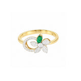 Posy Emerald & Diamond Flower Circle Ring