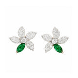 Posy Emerald & Diamond Flower Earring