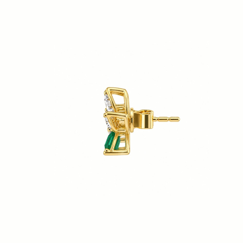 Posy Emerald & Diamond Flower Earring