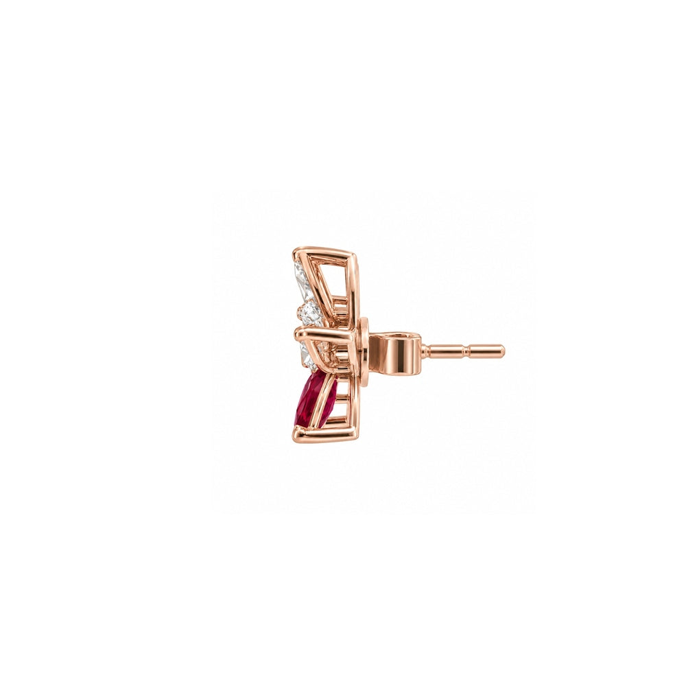 Posy Ruby & Diamond Flower Earrings