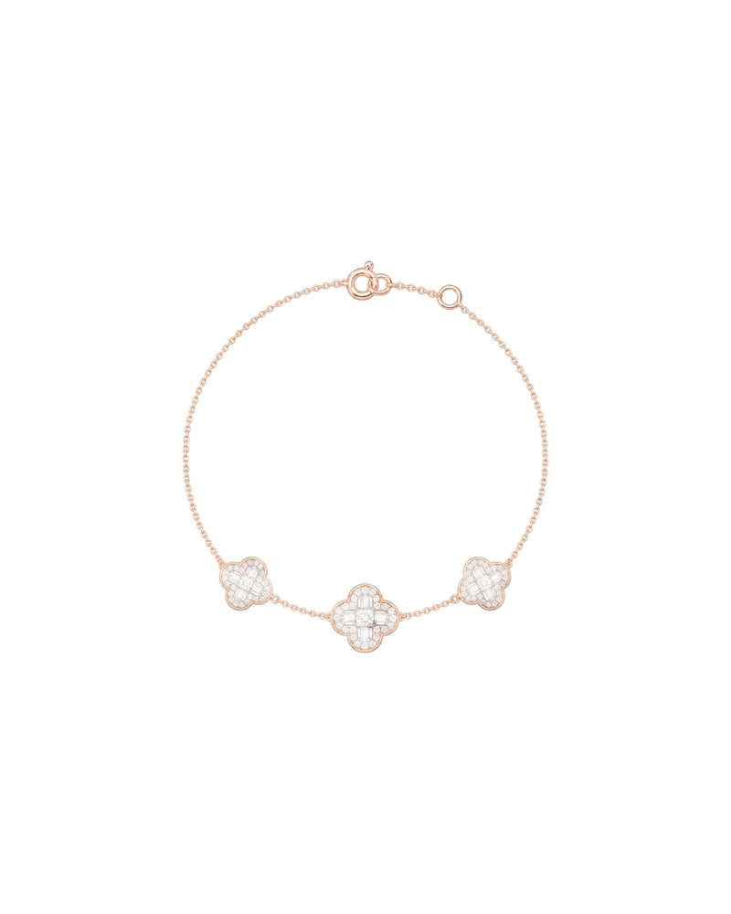 Clover Diamond Triple Bracelet