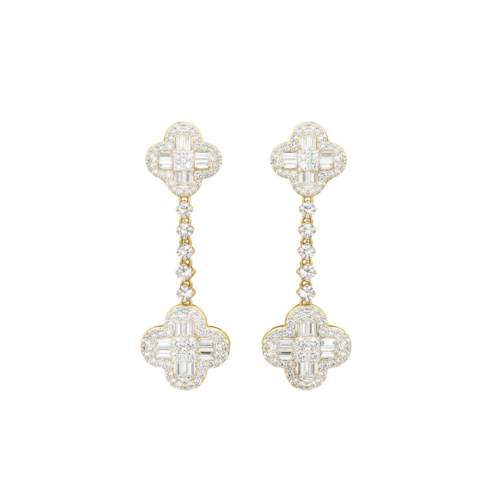 Clover Diamond Drop Earrings