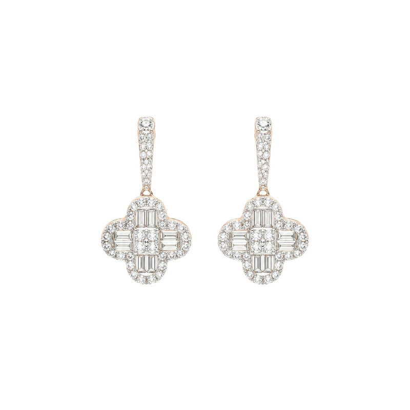 Clover Diamond Hoop Earrings
