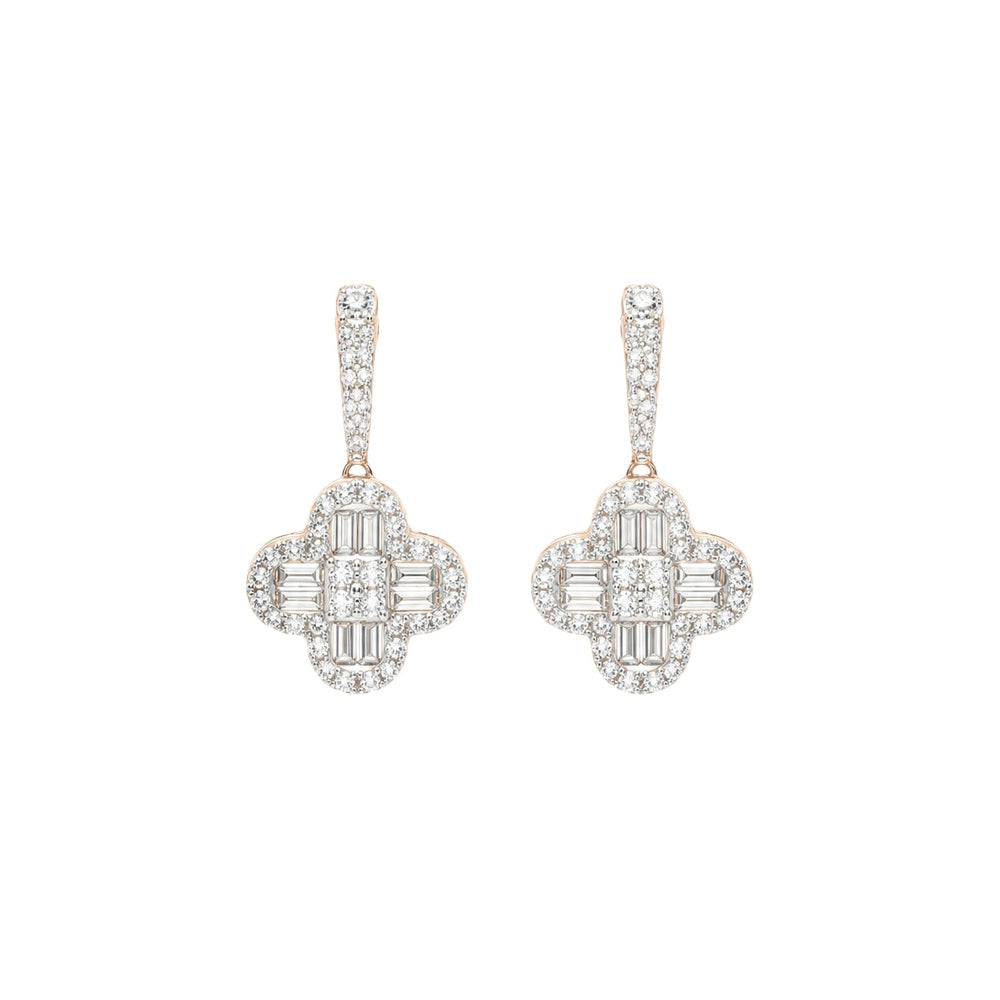 Clover Diamond Hoop Earrings