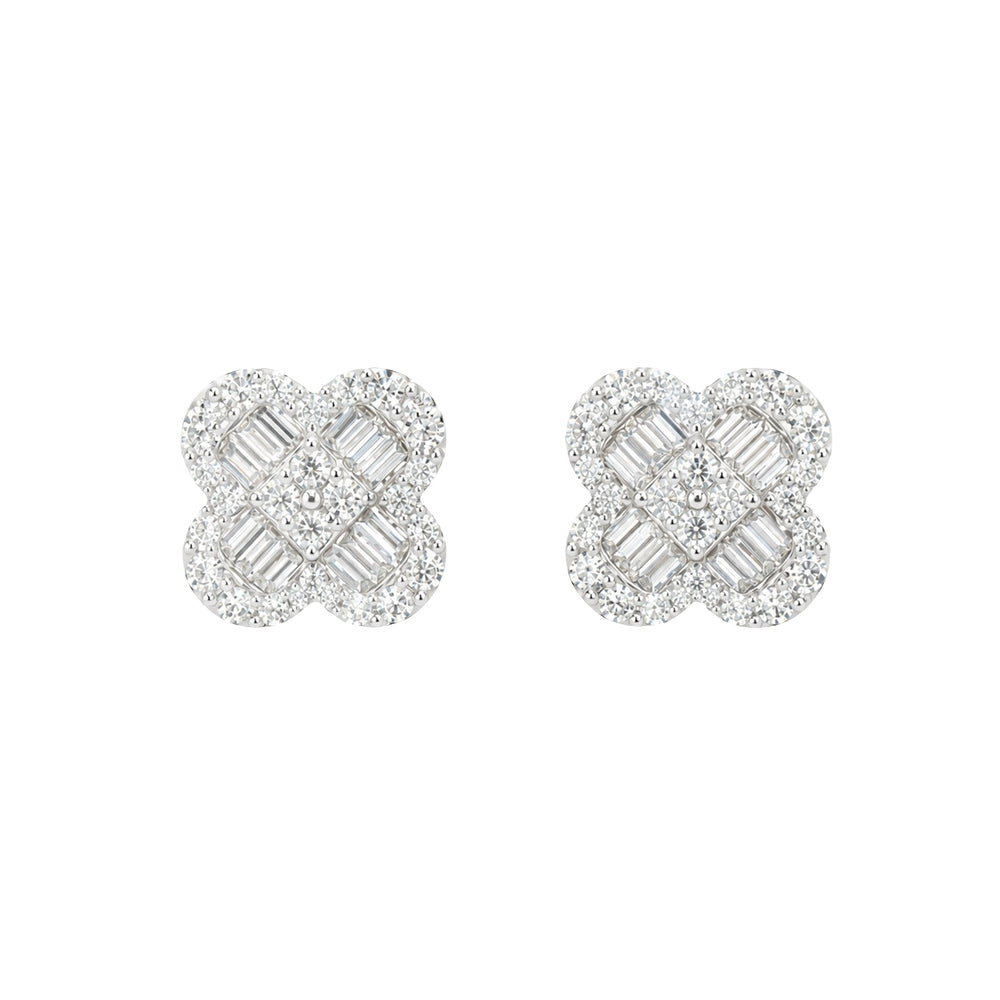 Clover Diamond Large Stud Earrings