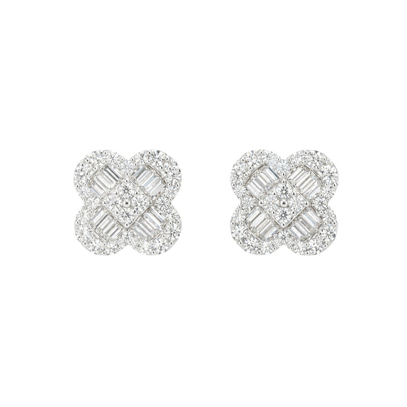 Clover Diamond Large Stud Earrings