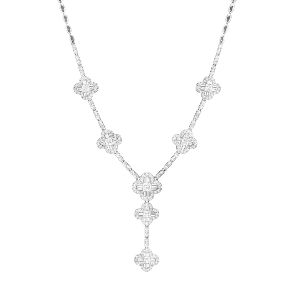 Clover Diamond Drop Necklace