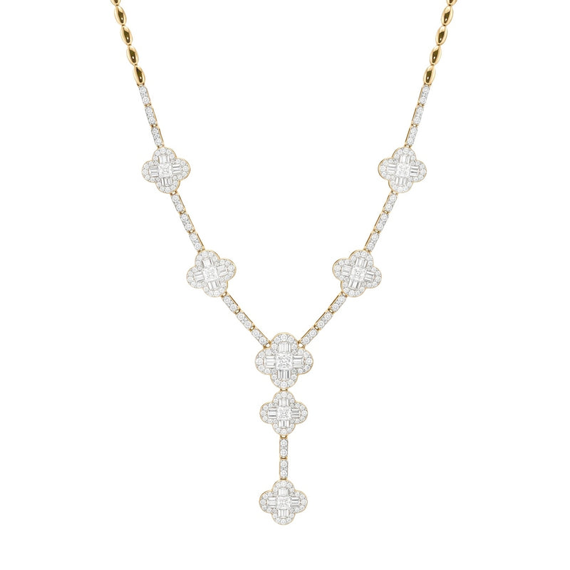 Clover Diamond Drop Necklace