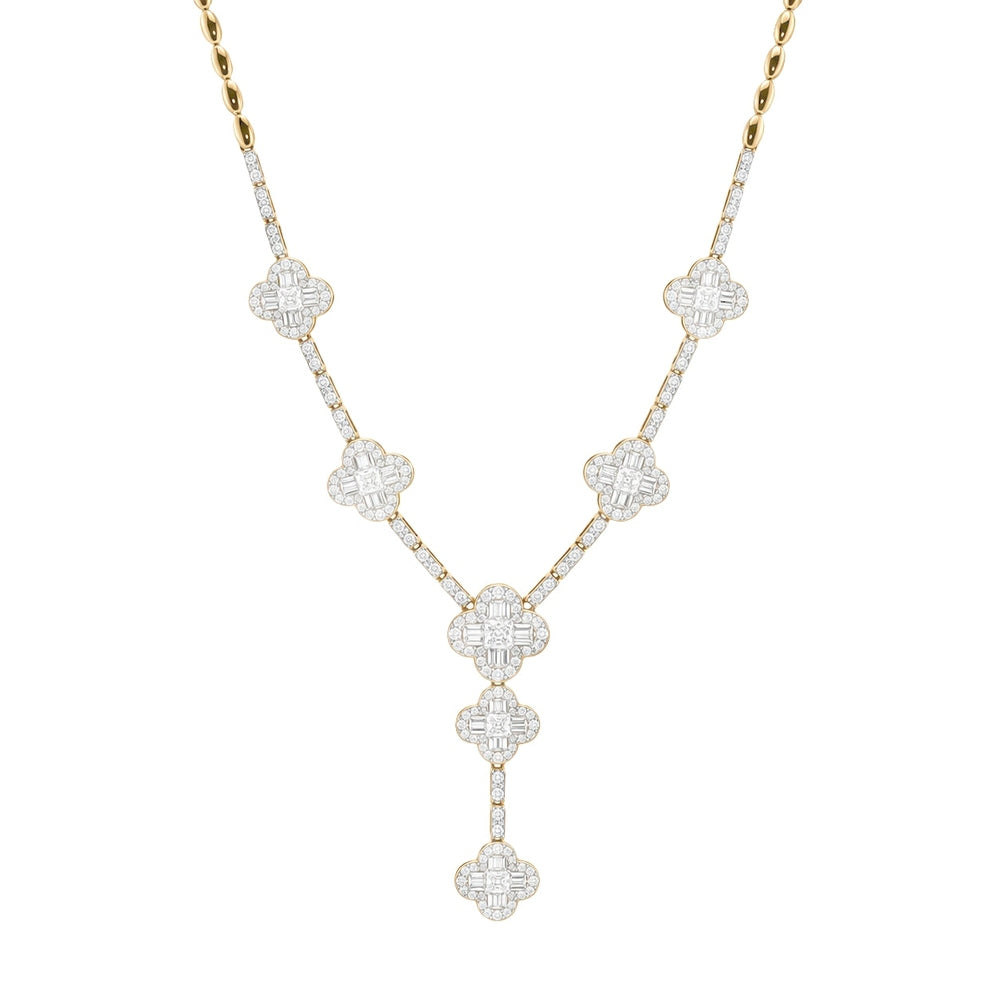 Clover Diamond Drop Necklace