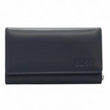 Bossi Womens Medium Leather Flap Closure Purse In Navy