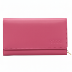 Bossi Womens Medium Leather Flap Closure Purse In Pink