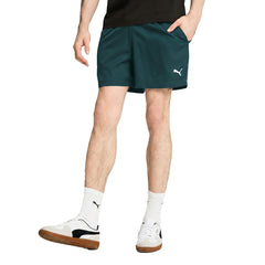 Puma Mens Essential Woven 5" Shorts In Emerald