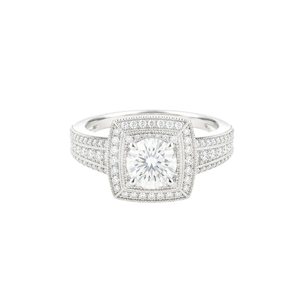 0.80ct Round Double Halo Engagement Ring