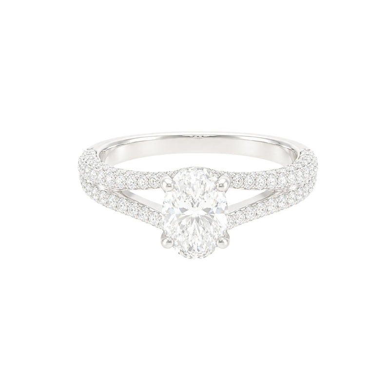 0.80ct Oval Split Shank Engagement Ring