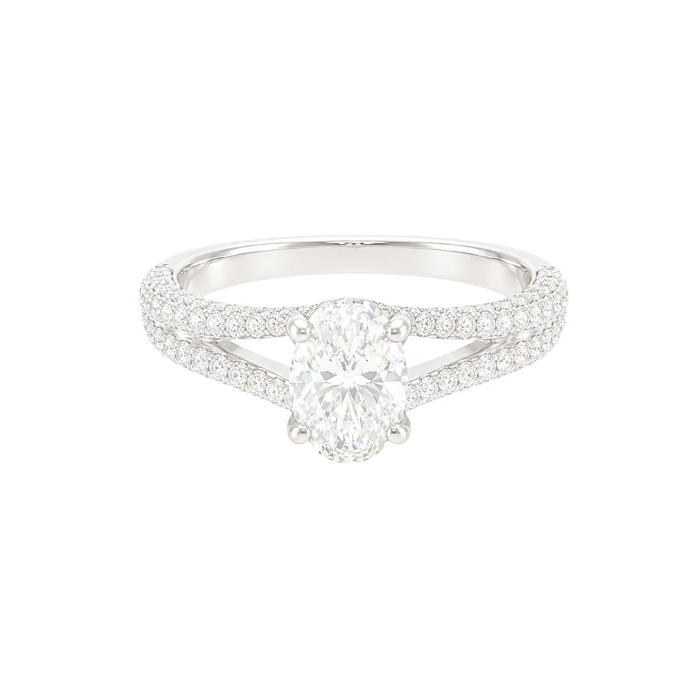 0.80ct Oval Split Shank Engagement Ring