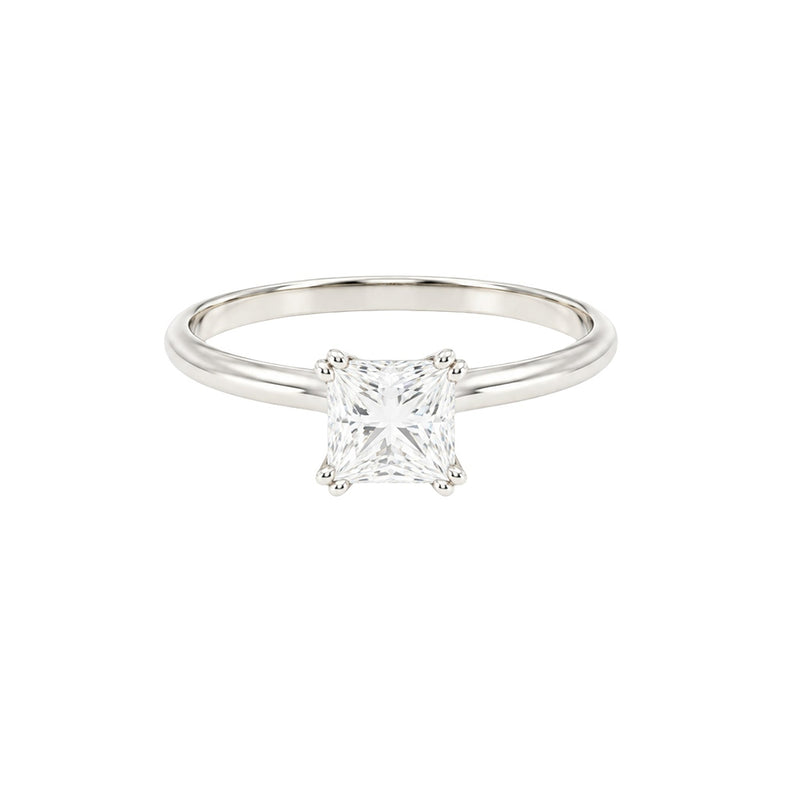 1.00ct Princess Secret Halo Solitaire Engagement Ring