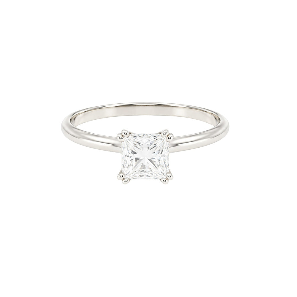 1.00ct Princess Secret Halo Solitaire Engagement Ring