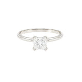 1.00ct Princess Secret Halo Solitaire Engagement Ring