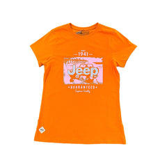 Jeep Womens L-Fashion Jeep Logo T-Shirt In Orange